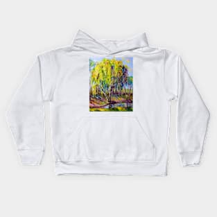 Willow near the Muga river Kids Hoodie